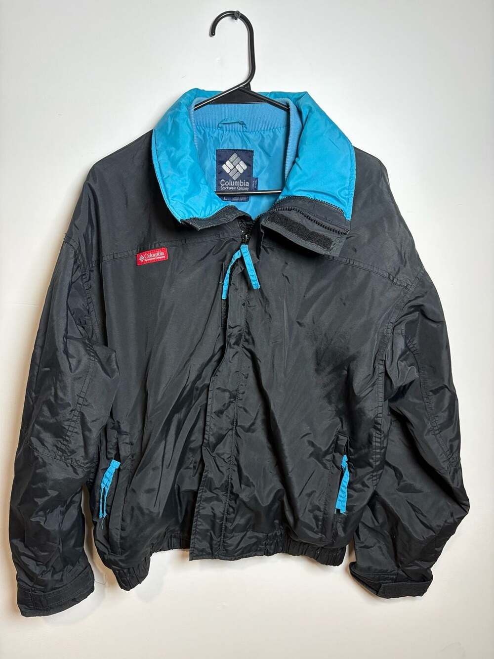 Vintage Columbia Bugaboo Nylon Jacket Black Teal Size L